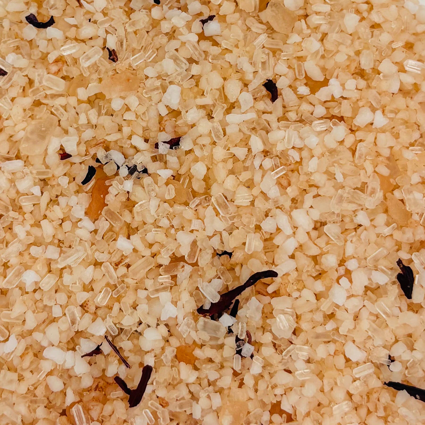 Charleston & Harlow Peach Hibiscus bath salts scooped by hand