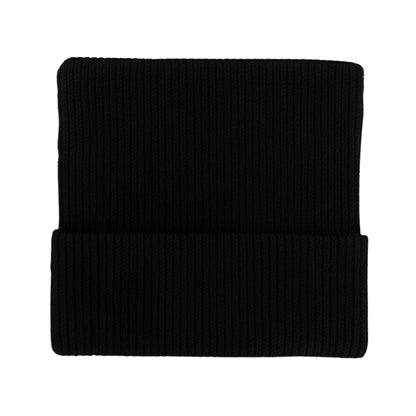 Catrovert Cat Ear Square Ribbed Knit Beanie - Black