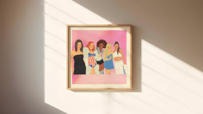 1990s Spice Girls Art Print - Pink Gradient