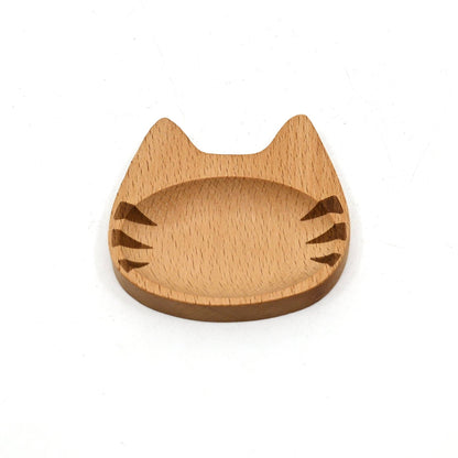 Cat Shaped Wooden Sauce Dish