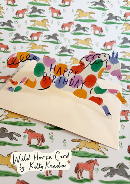 Wild Horse Shaped Greeting Card - Spotty 