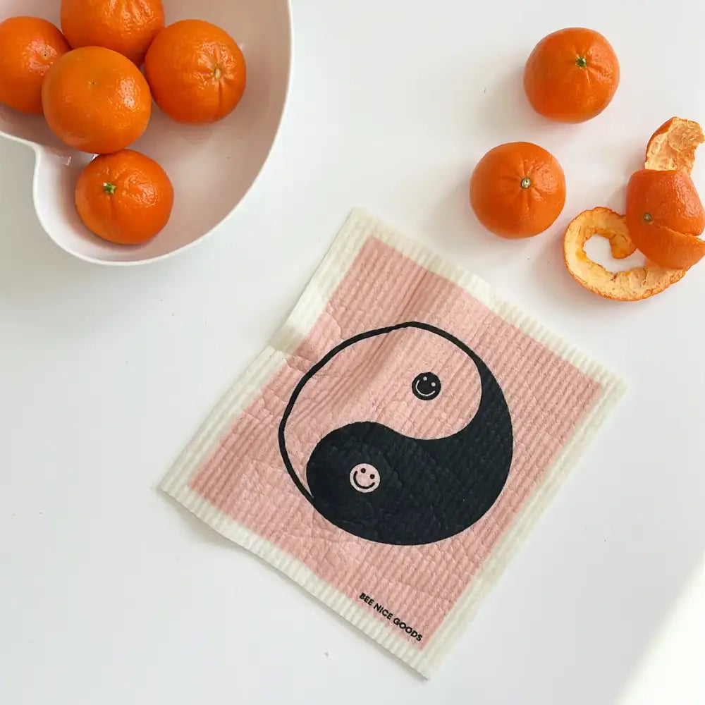 Swedish Sponge Cloth Yin Yang Pink - PABOOM