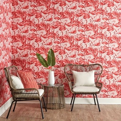 Flamingo Cheeky Peel and Stick Wallpaper, 28 sq. ft.