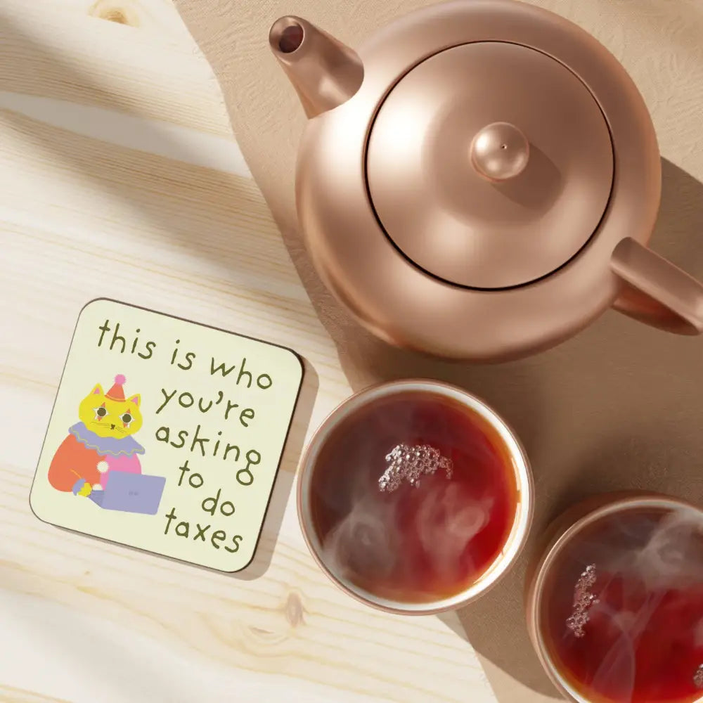 Betiobca - Coaster – Taxes Clown Cat