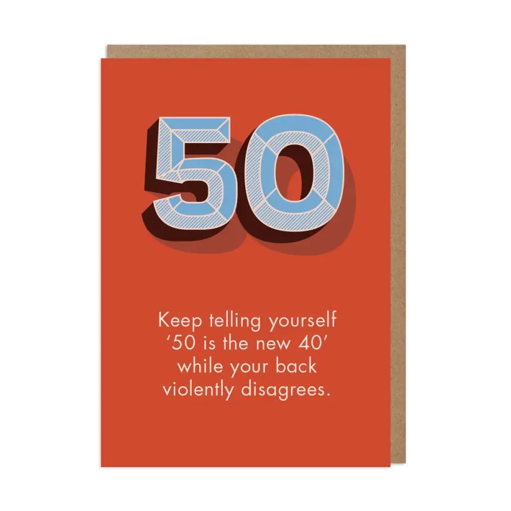 Betiobca - Funny 50th Birthday Card – 50 Is the New 40 Bio Cello