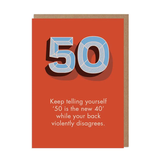 Betiobca - Funny 50th Birthday Card – 50 Is the New 40 Bio Cello