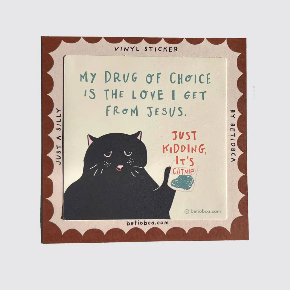 Betiobca - Funny Vinyl Sticker – Catnip Cat Design