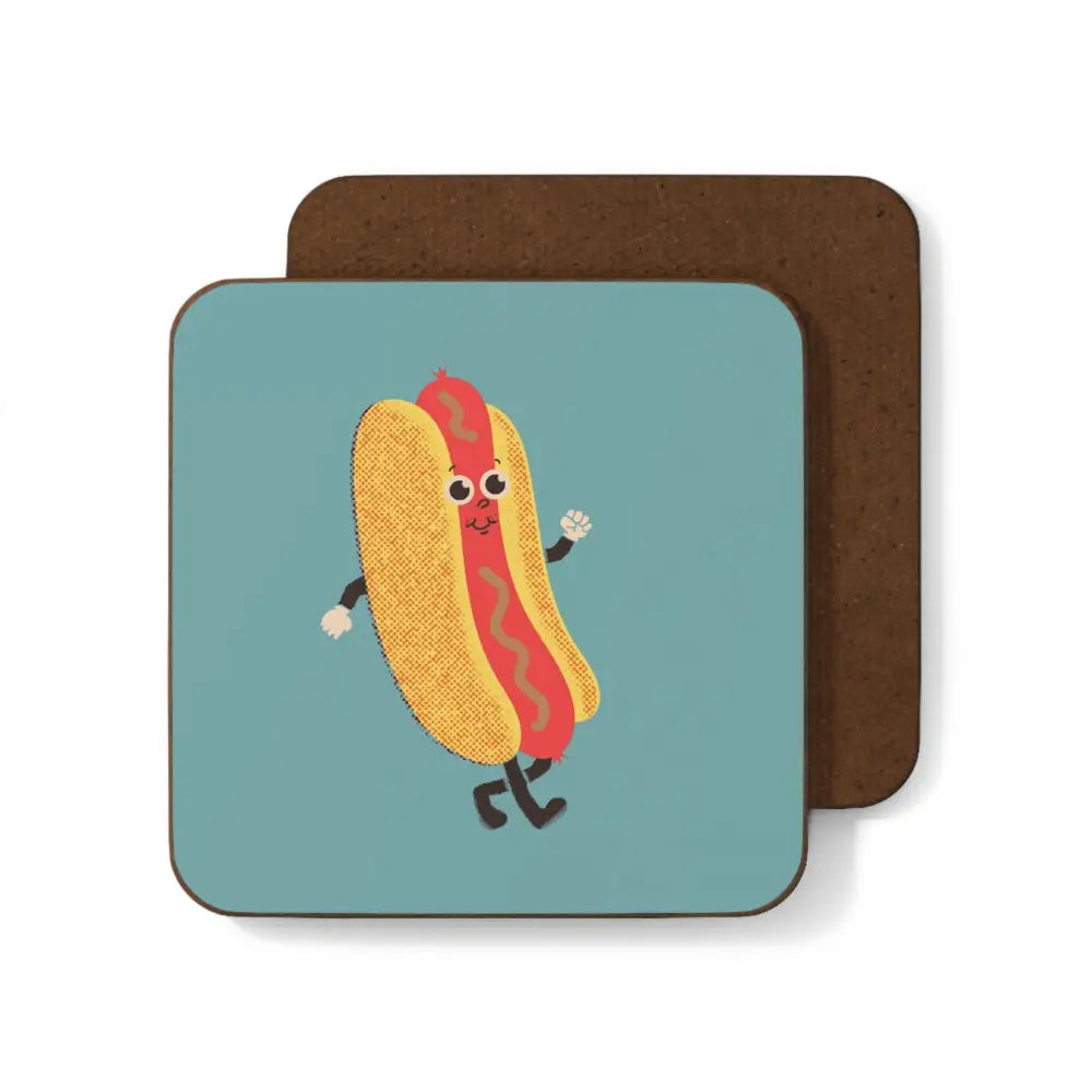 Hot Dog Retro Mascot Coaster - PABOOM