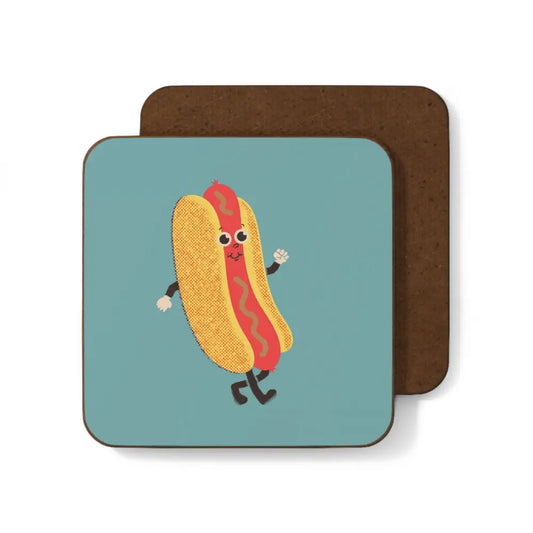 Hot Dog Retro Mascot Coaster - PABOOM