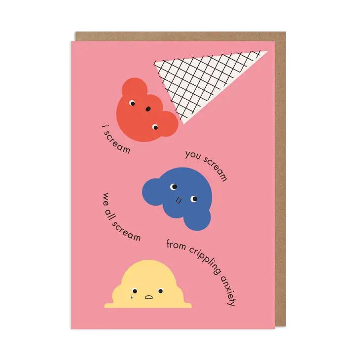 I Scream Anxiety Everyday Card - PABOOM