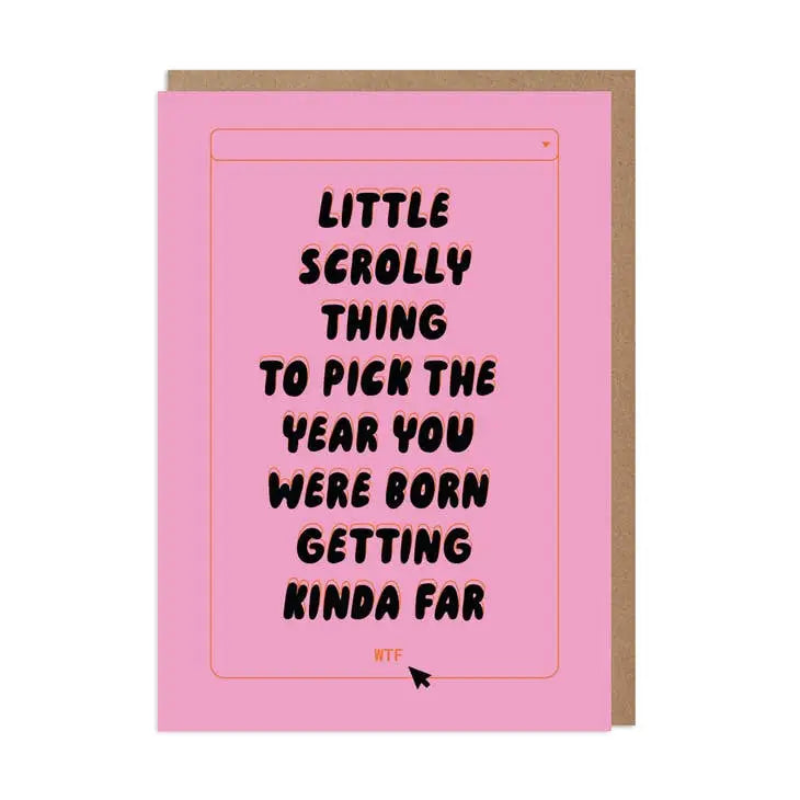 Scrolly Thing Birthday Card - PABOOM