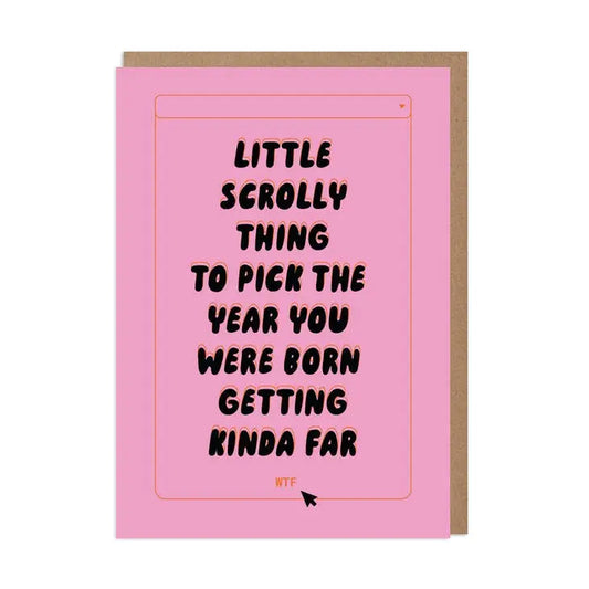 Scrolly Thing Birthday Card - PABOOM