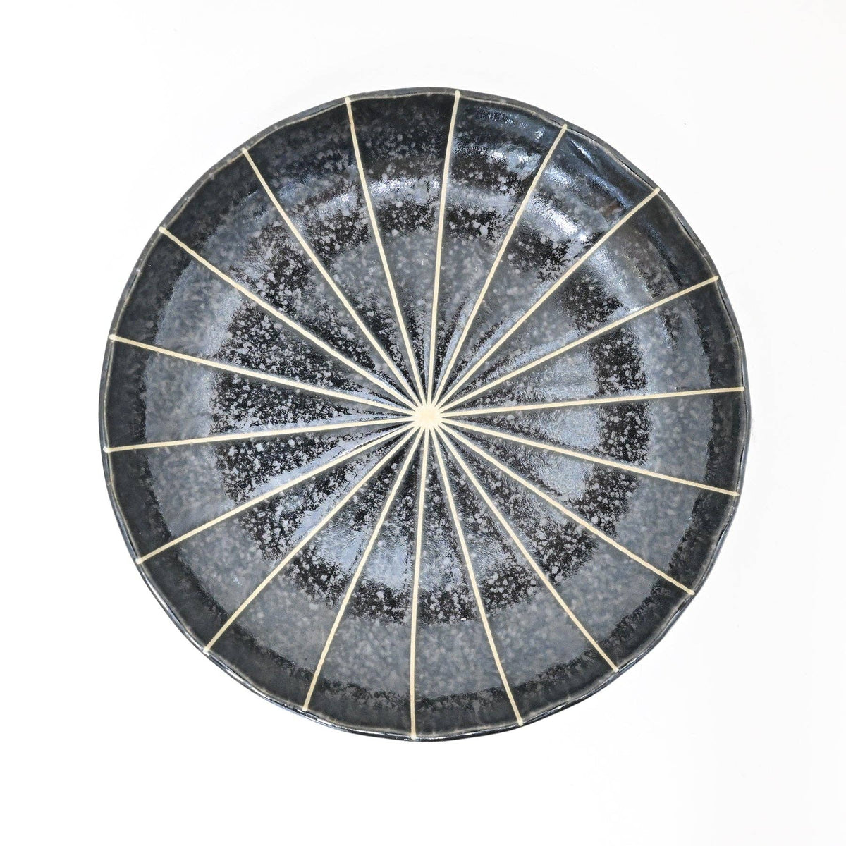 Black Japanese salad plate styled with food - PABOOM