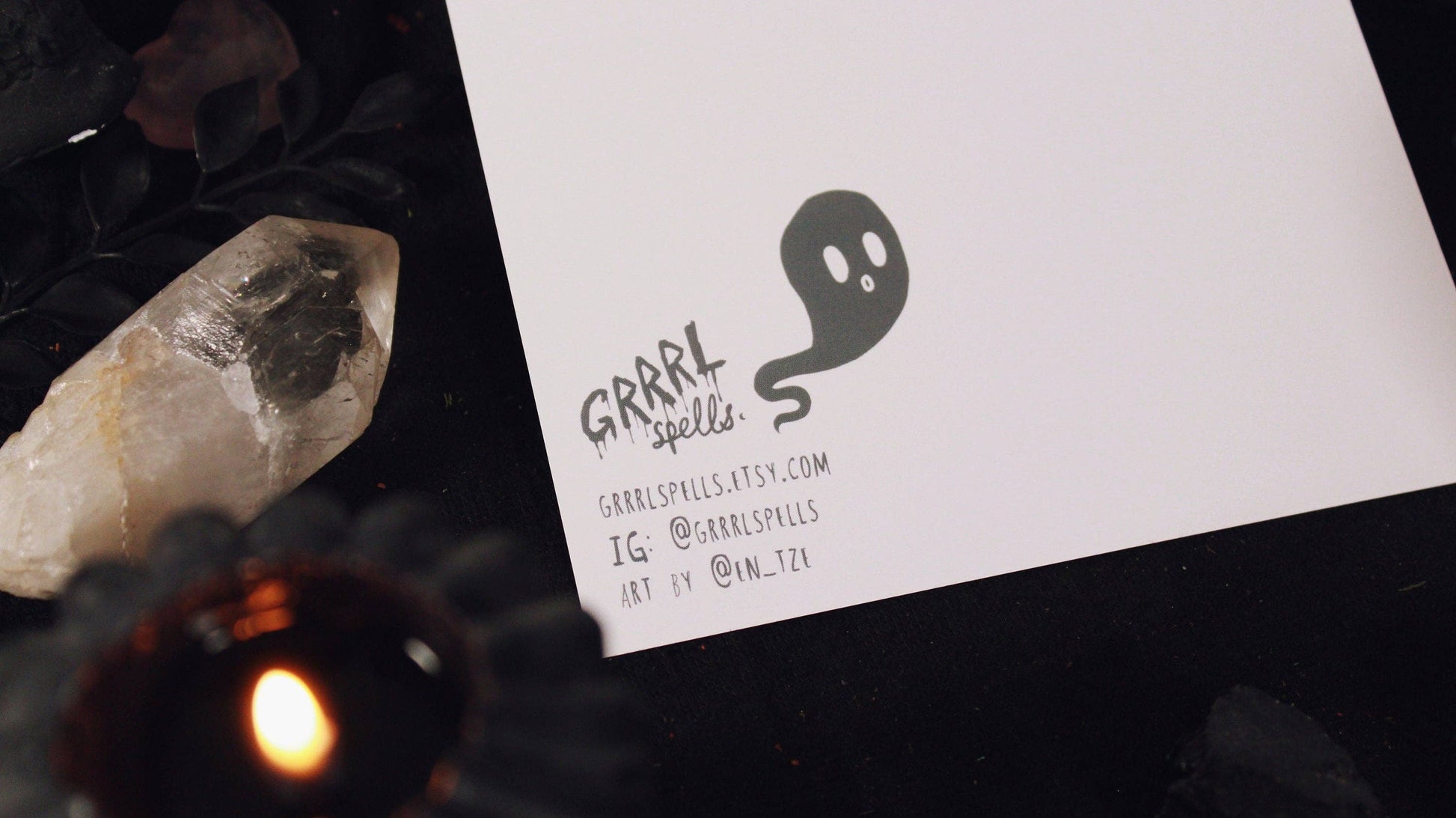Back of the Gay Mess print showing the small logo and website print