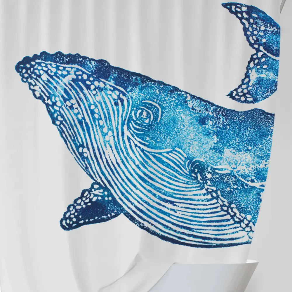 BlissHome - Creatures Blue Shower Curtain Whale