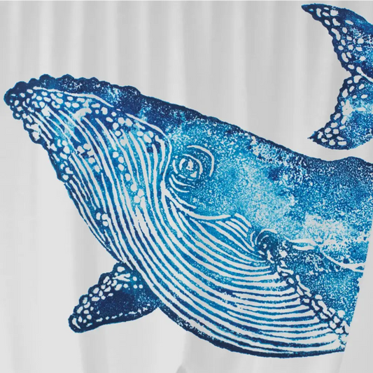 BlissHome - Creatures Blue Shower Curtain Whale
