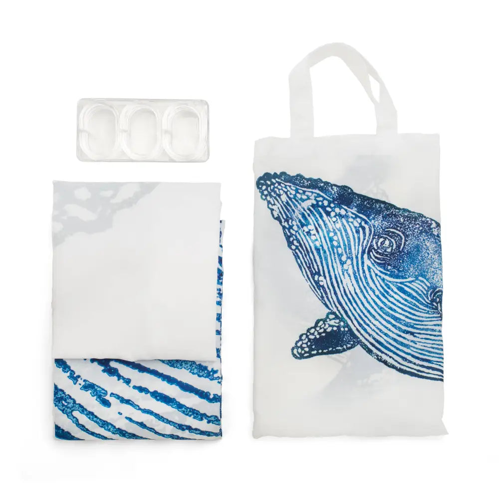 BlissHome - Creatures Blue Shower Curtain Whale