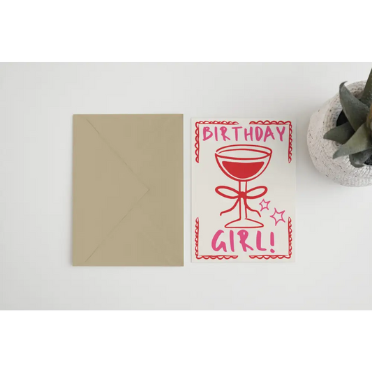 Blue Iris Designs Co - Birthday Girl A6/5x7 card Cello Bag (Biodegradeable) / A6