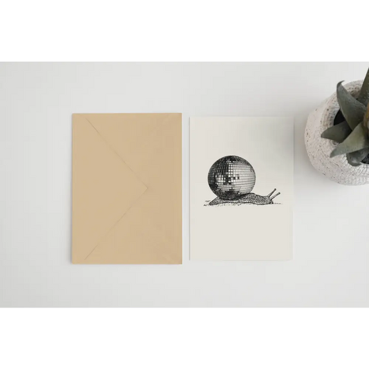 Disco Ball Snail Card - PABOOM
