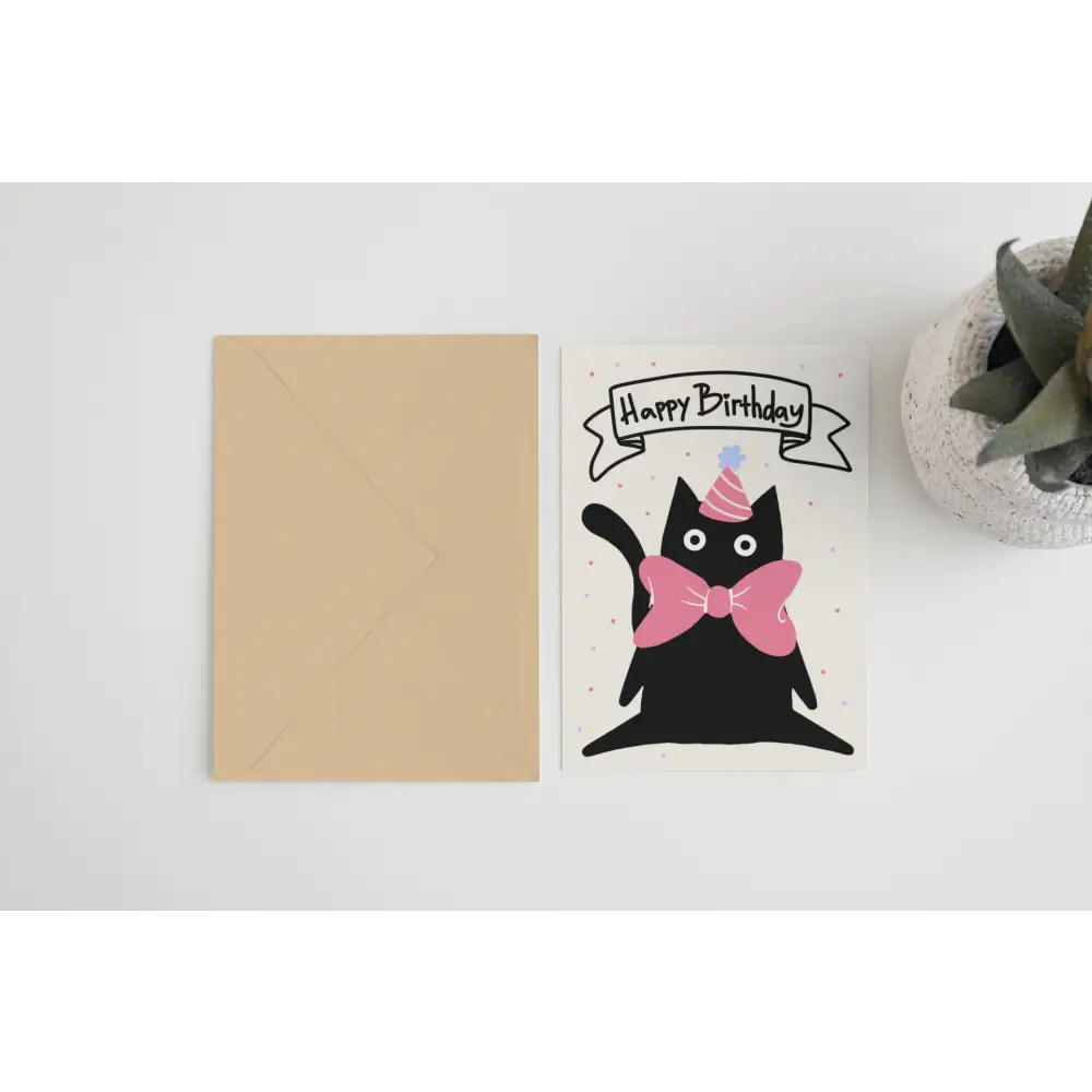 Blue Iris Designs Co - Happy Birthday A6/5x7 card A6 / Cello Bag (Biodegradeable)