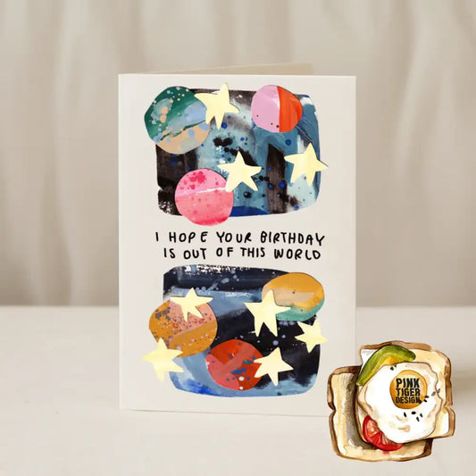 Blue Iris Designs Co - Hope Your Birthday Is Out Of World Card 5x7 / Cello Bag (Biodegradable)