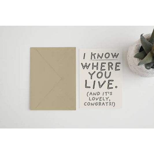 I Know Where You Live Card - PABOOM