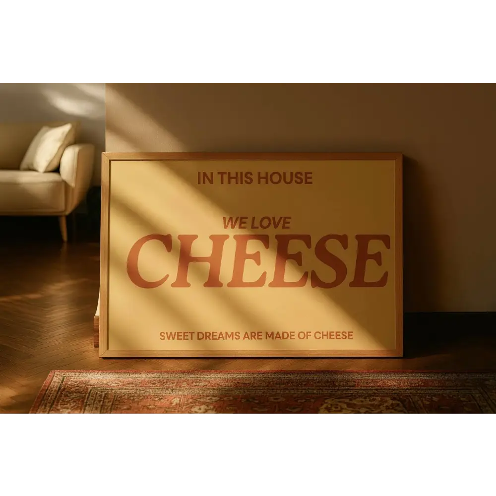 Blue Iris Designs Co - In this house we love Cheese Typography print 10x8