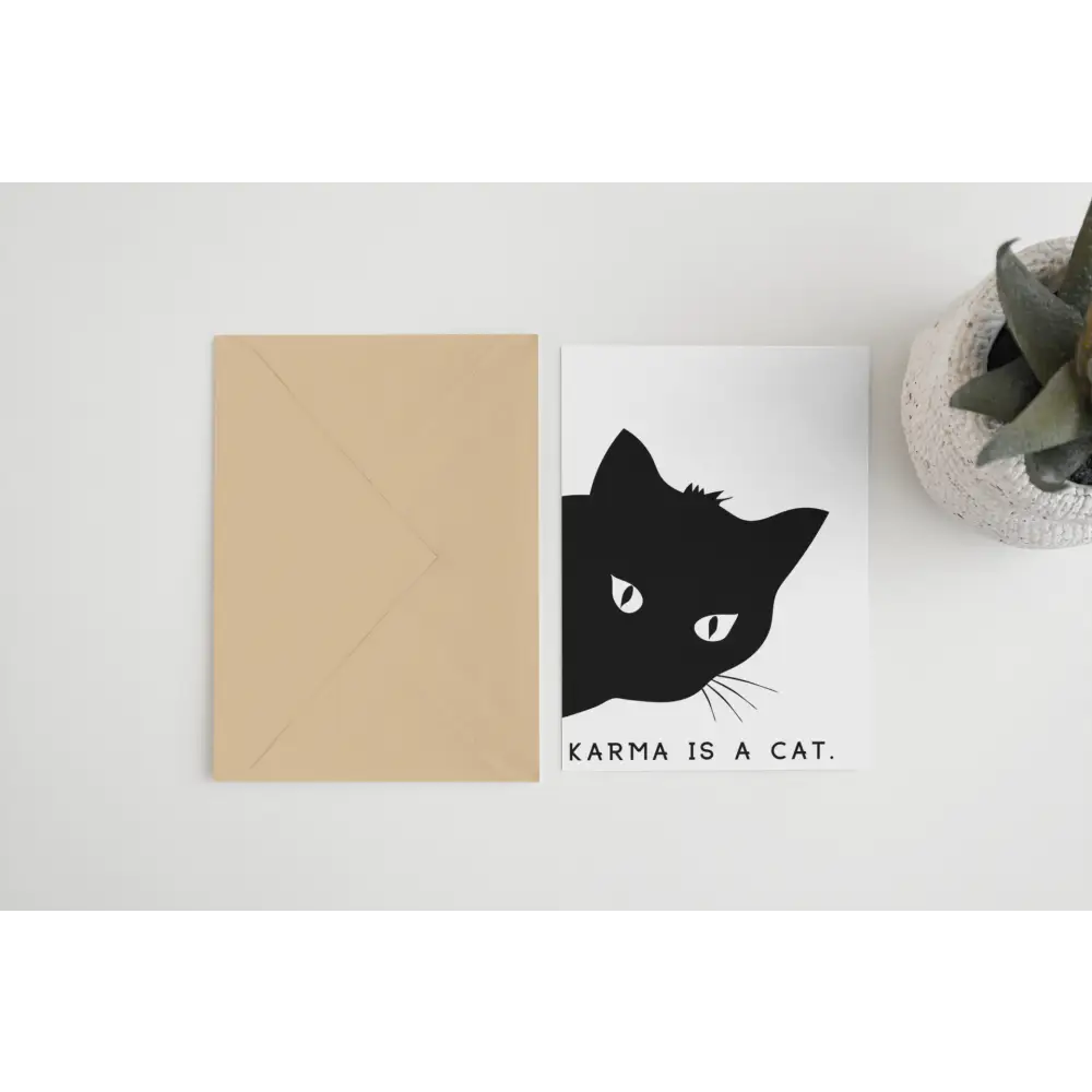 Karma Is A Cat Card - PABOOM