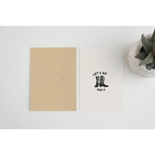 Blue Iris Designs Co - Lets go girls A6/5x7 card A6 / Cello Bag (Biodegradeable)