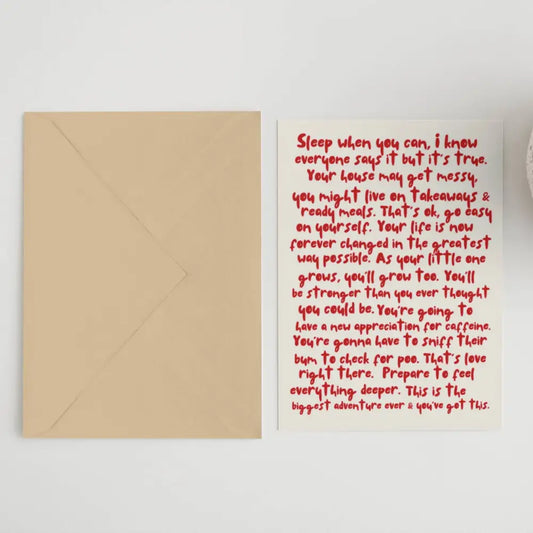 New Parents Advice Card - PABOOM