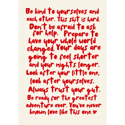 New Parents Advice Card - Version 2 - PABOOM