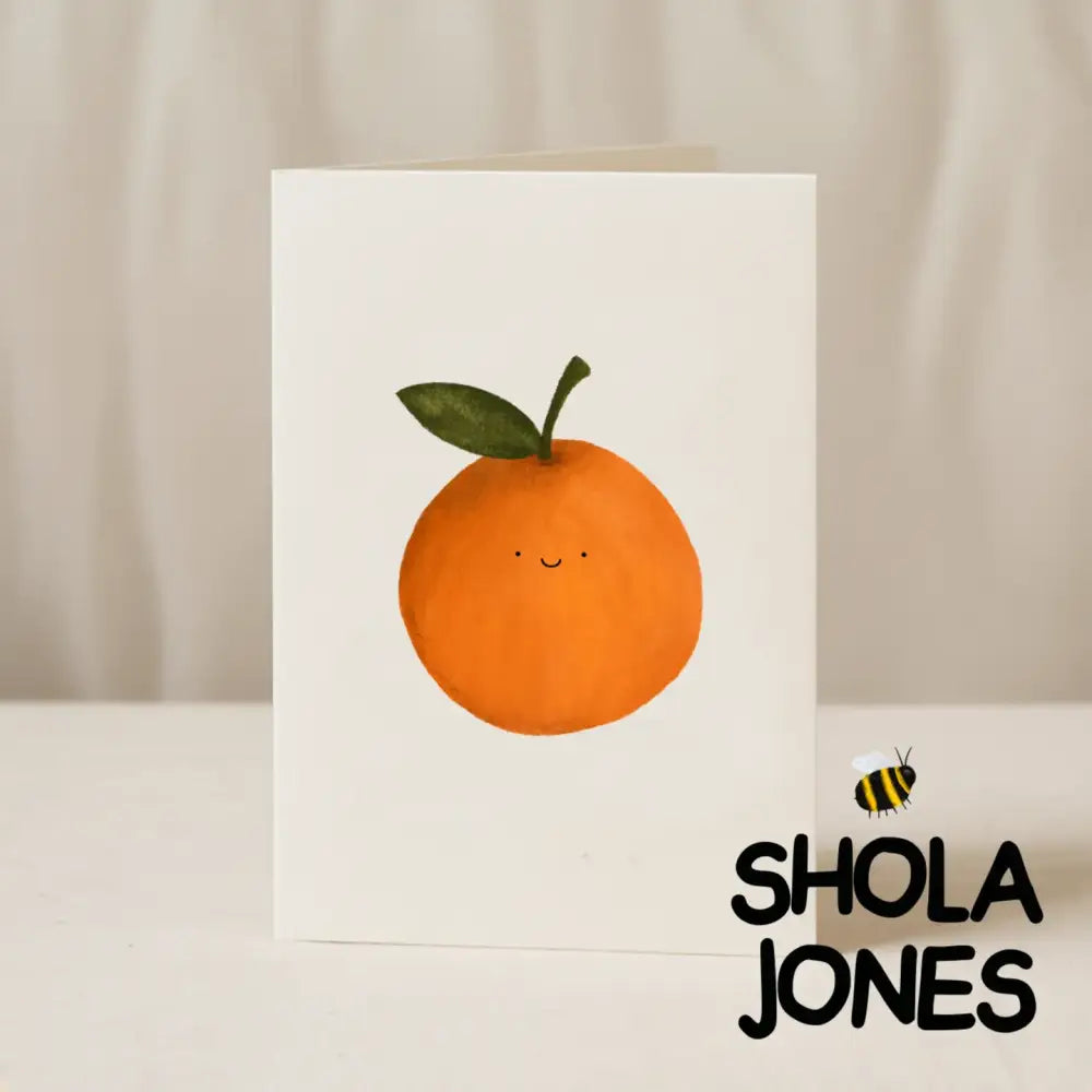 Blue Iris Designs Co - Orange smiley face 5x7/A6 card - Collab X SJ