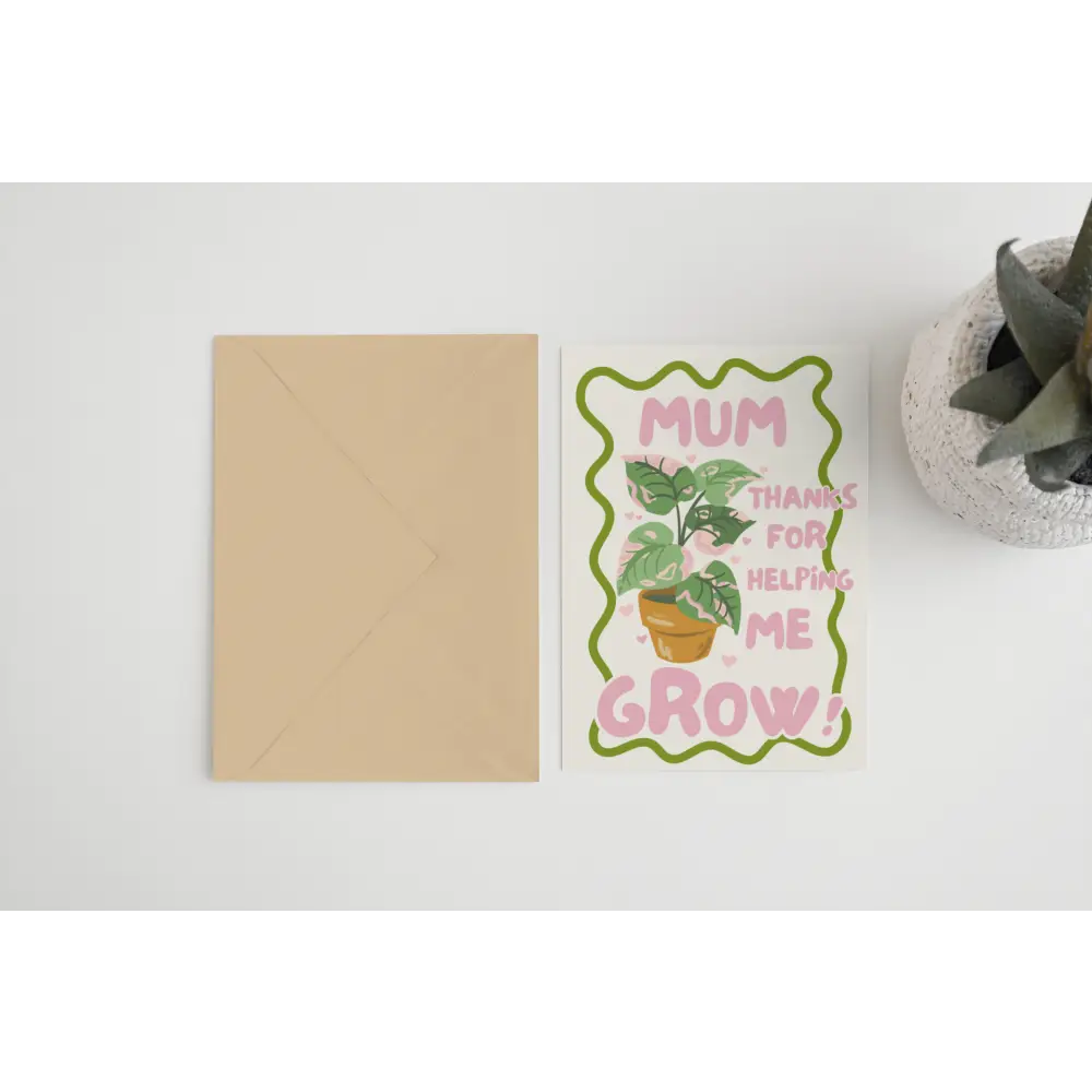 Thanks For Helping Me Grow Card - PABOOM