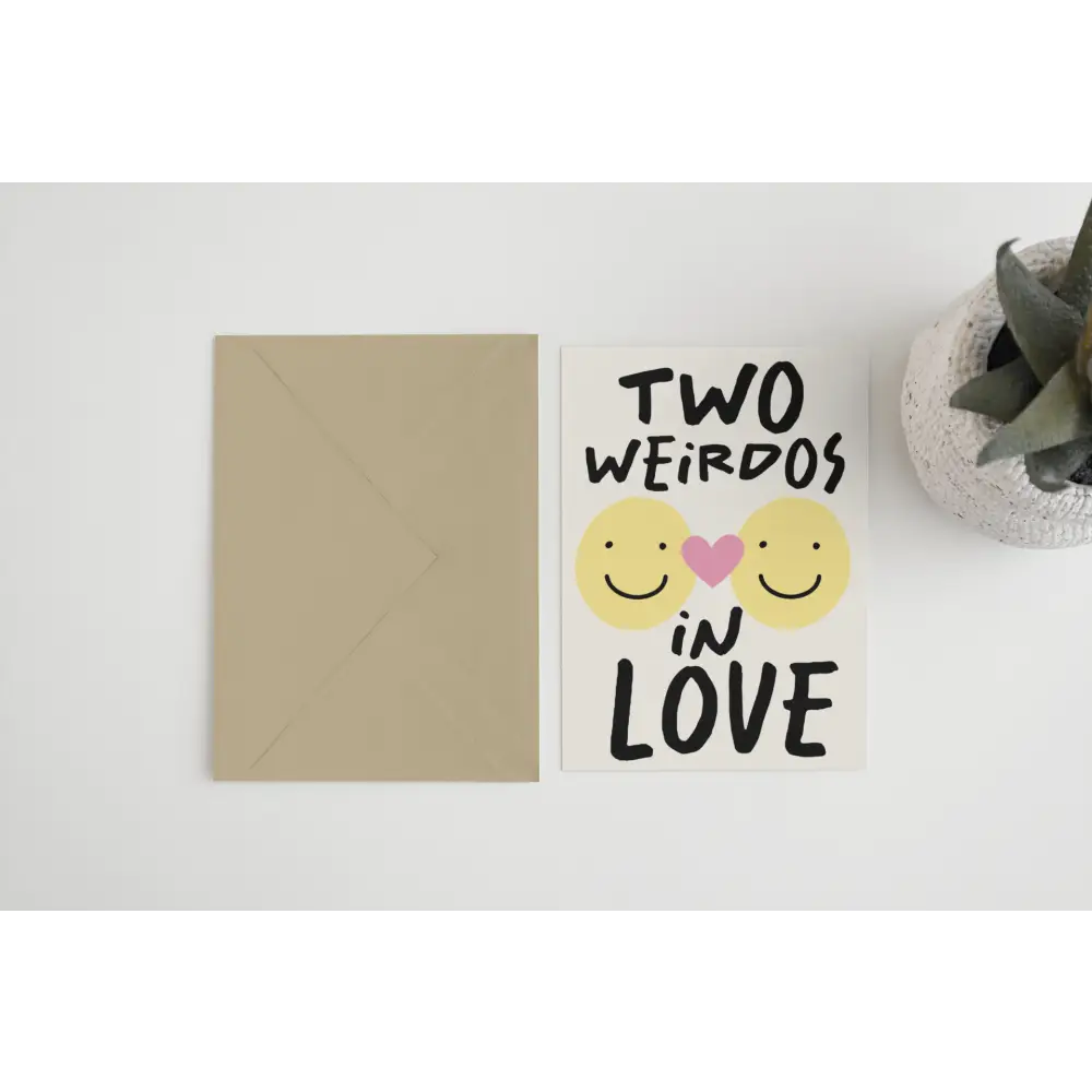 Blue Iris Designs Co - Two weirdos in love A6/5x7 card Cello Bag (Biodegradeable) / A6