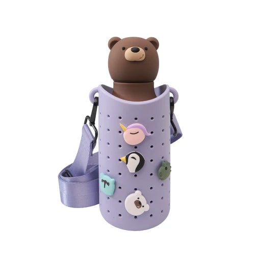 Bestie Vaccum Insulated Water Bottle - Brown Bear