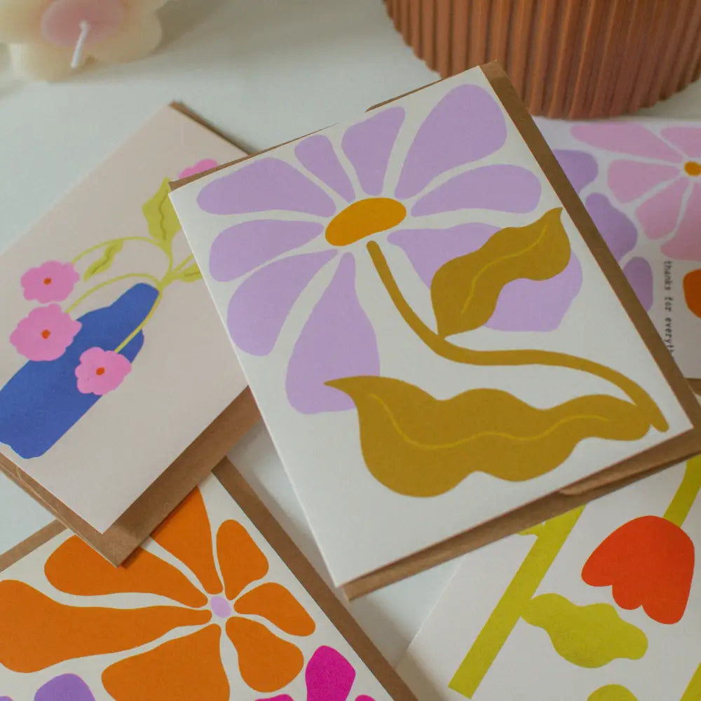 Brush + Bird Paper Co. - Bold Retro Daisy Greeting Card | 60s Flower Any Occassion