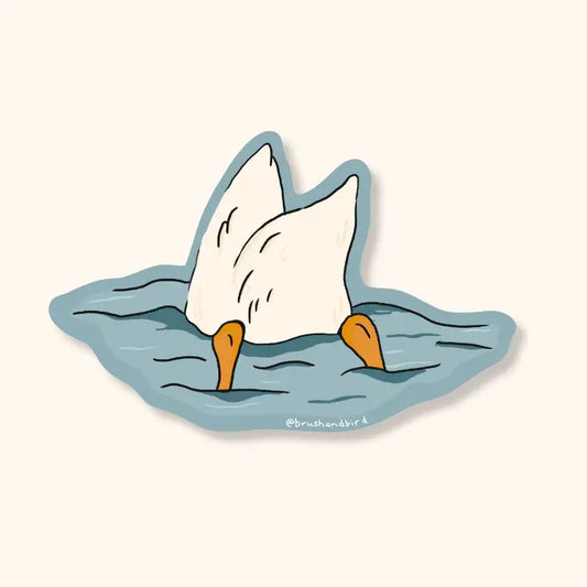Brush + Bird Paper Co. - Cute Duck Butt Waterproof Vinyl Sticker | Lover Gift