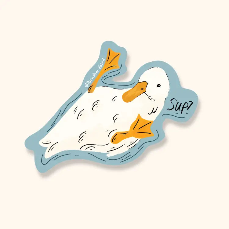 Brush + Bird Paper Co. - Cute Duck Waterproof Diecut Vinyl Sticker | Lover Gift