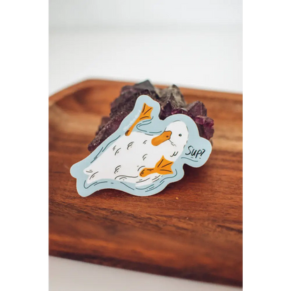 Brush + Bird Paper Co. - Cute Duck Waterproof Diecut Vinyl Sticker | Lover Gift