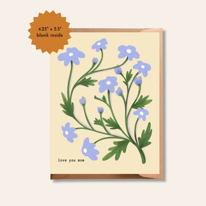 Brush + Bird Paper Co. - Love You Mom Greeting Card | Mother’s Day Dainty Flowers