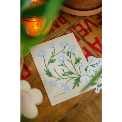 Brush + Bird Paper Co. - Love You Mom Greeting Card | Mother’s Day Dainty Flowers