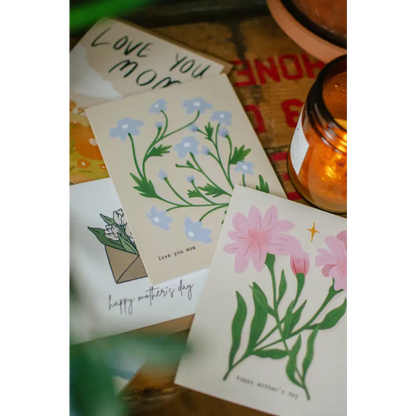 Brush + Bird Paper Co. - Love You Mom Greeting Card | Mother’s Day Dainty Flowers