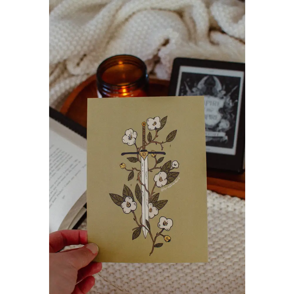 Brush + Bird Paper Co. - Sword of the Forest Mini Print | 5x7 Recycled Matte Finish Protective Cello Sleeve