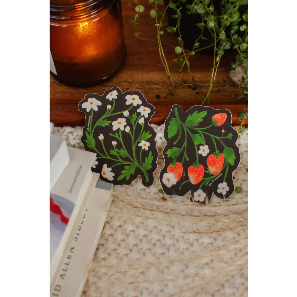 Brush + Bird Paper Co. - Wild Strawberry Sticker | Waterproof Vinyl Diecut