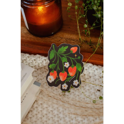 Brush + Bird Paper Co. - Wild Strawberry Sticker | Waterproof Vinyl Diecut