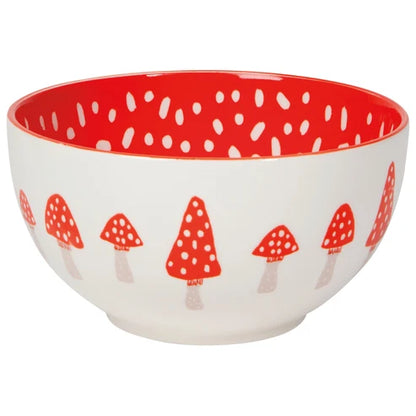 Single mustard Toadstool bowl shown at an angle - PABOOM