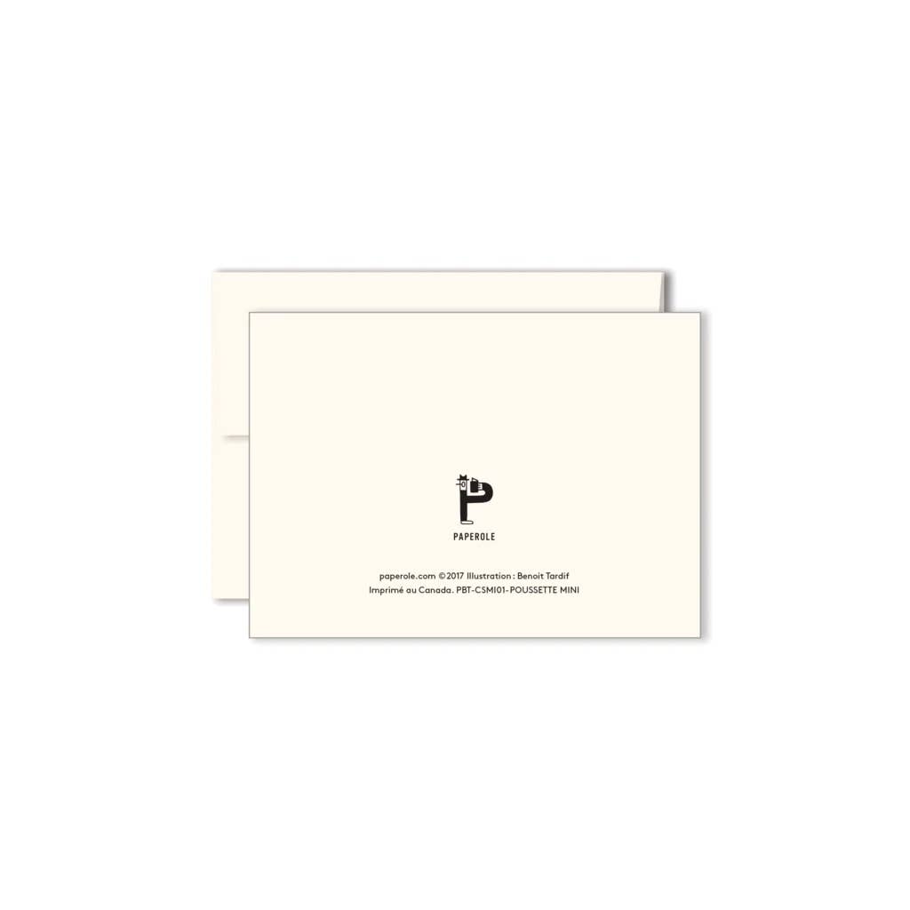 Stroller Mini card paired with its cream envelope