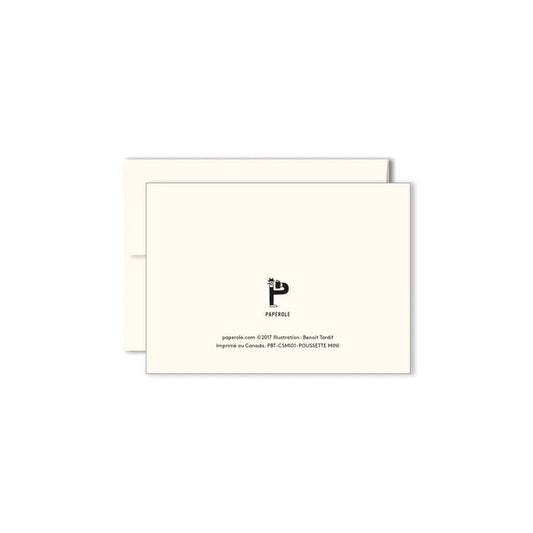Stroller Mini card paired with its cream envelope