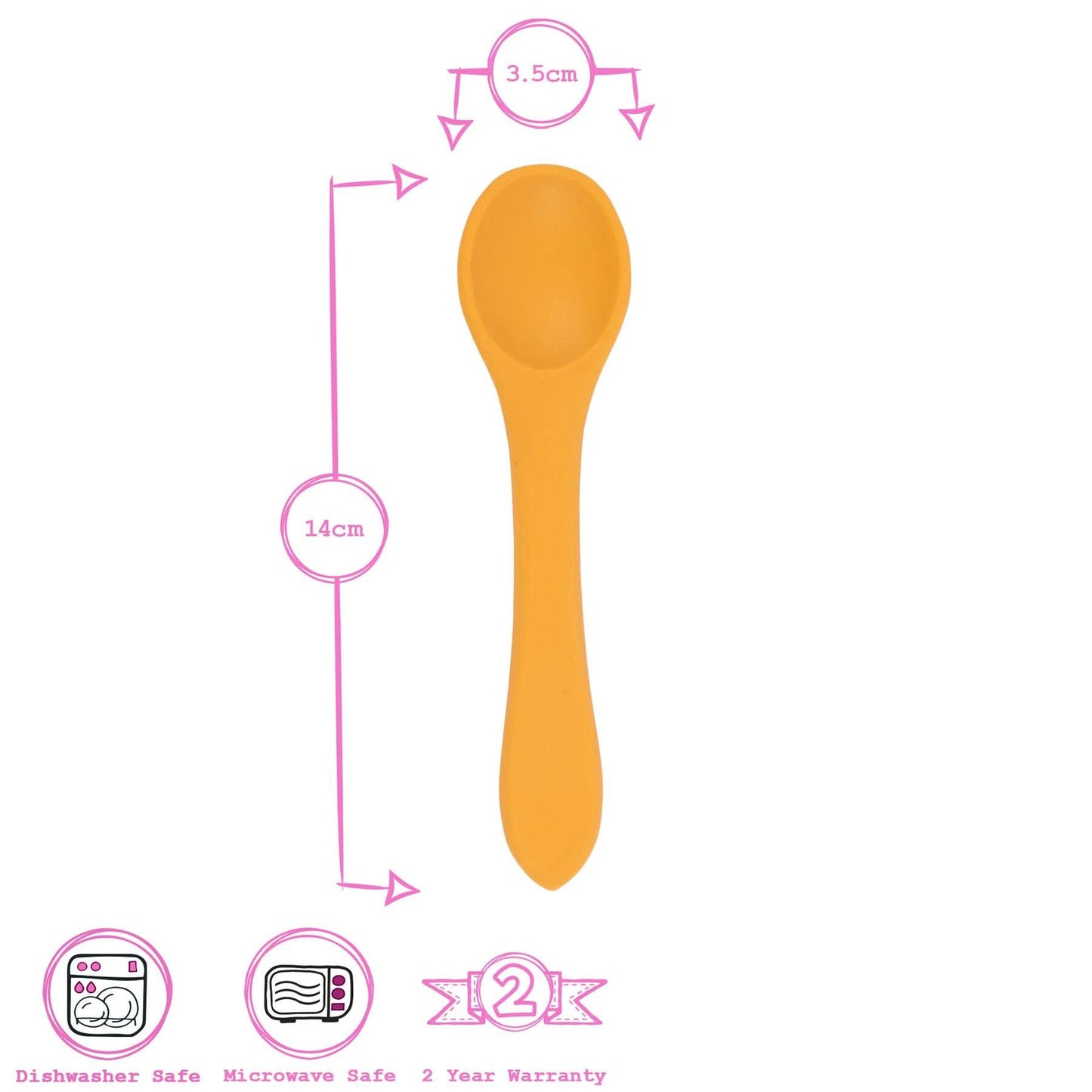 Baby Silicone Weaning Spoon - Ochre
