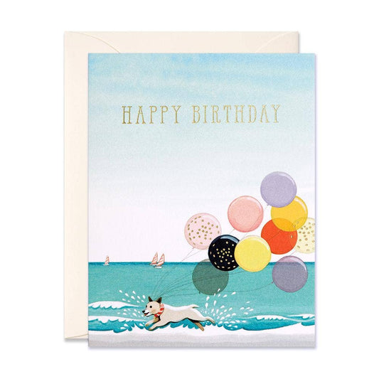 Splashing Dog Birthday Greeting Card